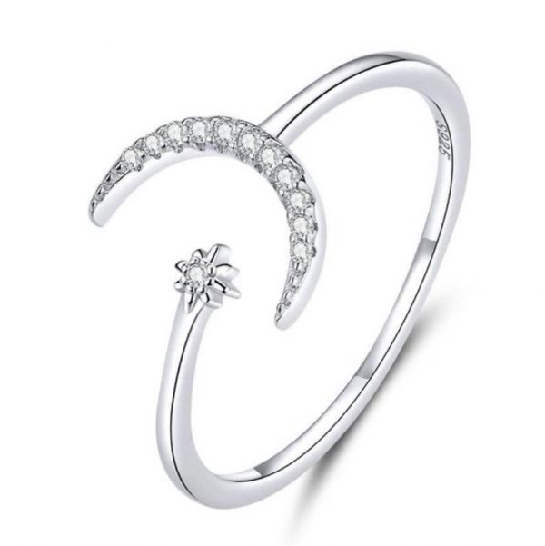 Anillo Media Luna en Zirc n y Plata 925 Canale Donna