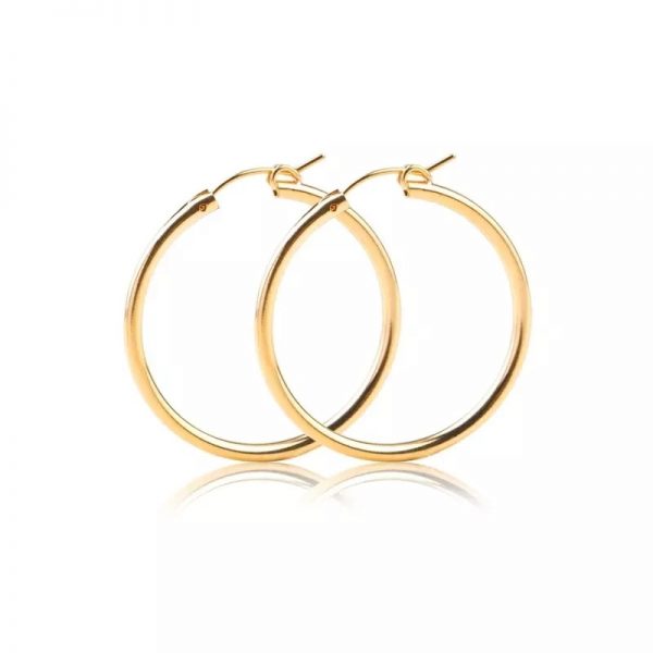 Argollas Oro de 14 k Macizo 3 5 cm Canale Donna